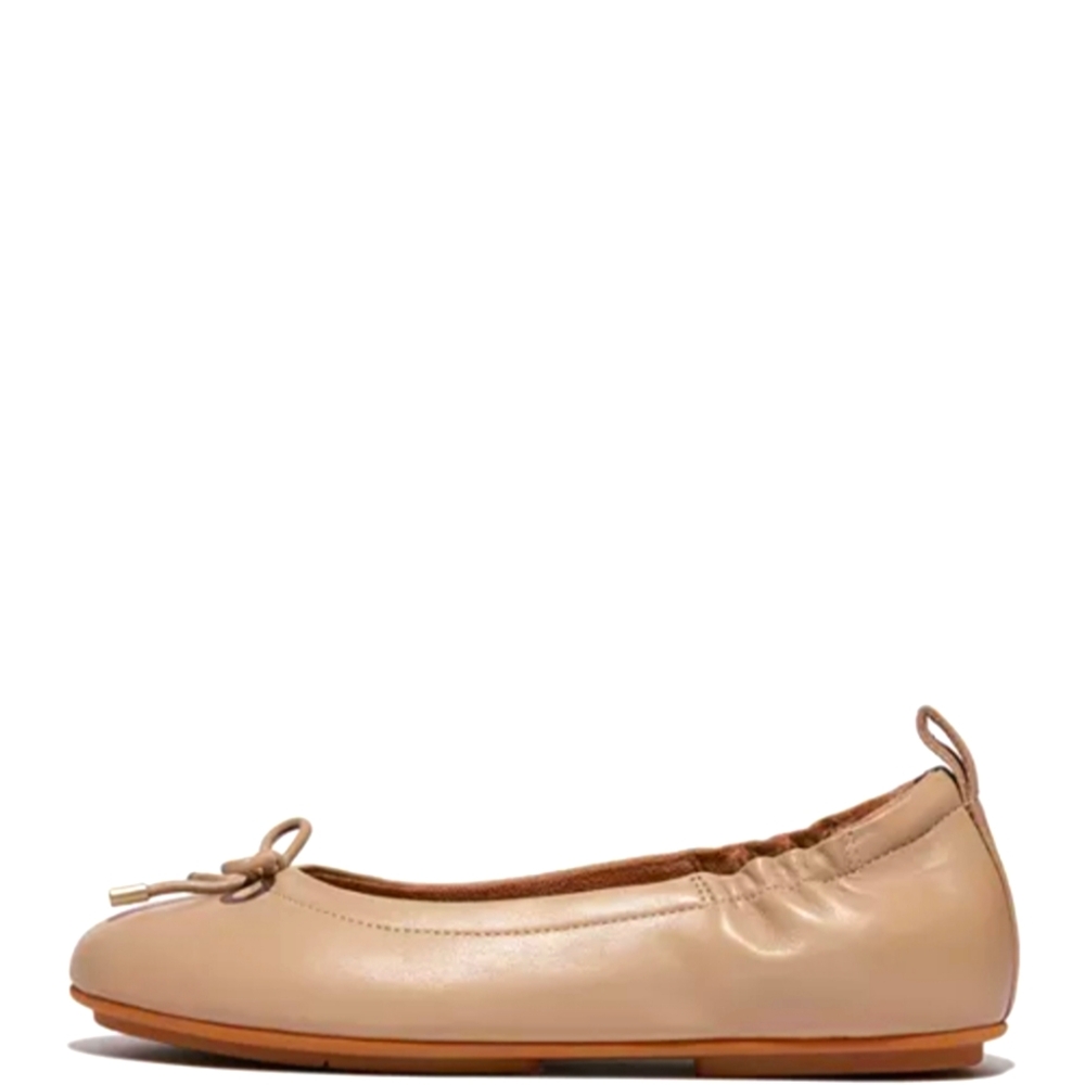 FitFlop Women's Allegro Bow Leather Ballet, Size 9 Color:Latte